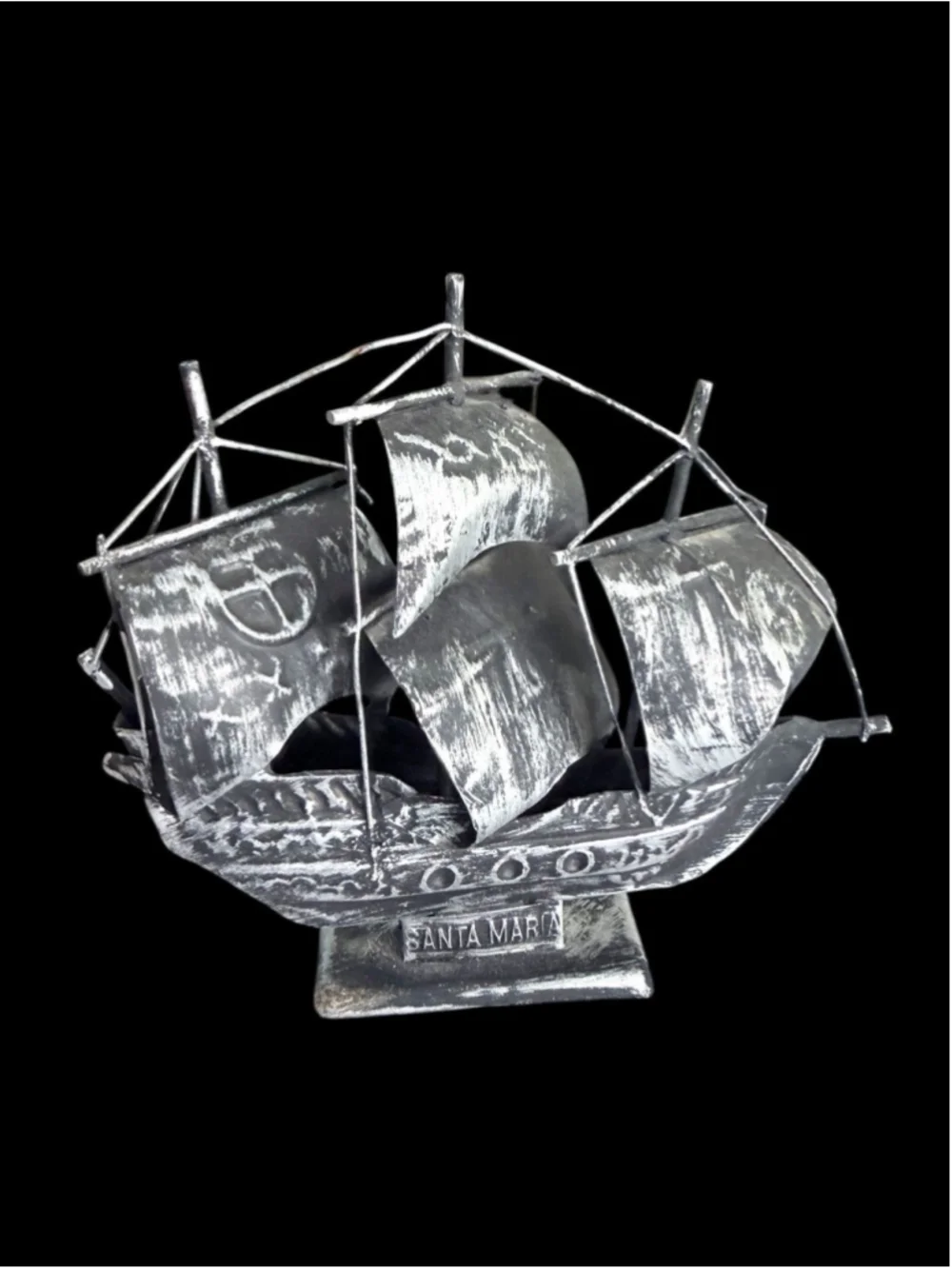 Vintage Columbus Ship Set (Nina Pinta Santa Maria) | Metal Nautical Decor | 3pc